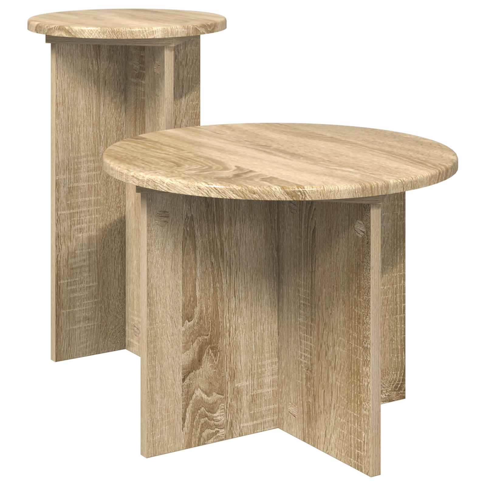 Σετ βοηθητικά τραπεζάκια 2 pcs Sonoma Δρυς Επεξεργασμένο Ξύλο - Pakobazaar