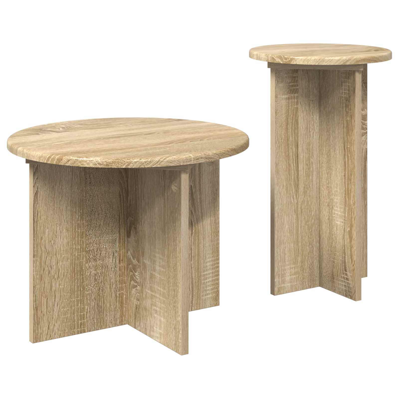 Σετ βοηθητικά τραπεζάκια 2 pcs Sonoma Δρυς Επεξεργασμένο Ξύλο - Pakobazaar