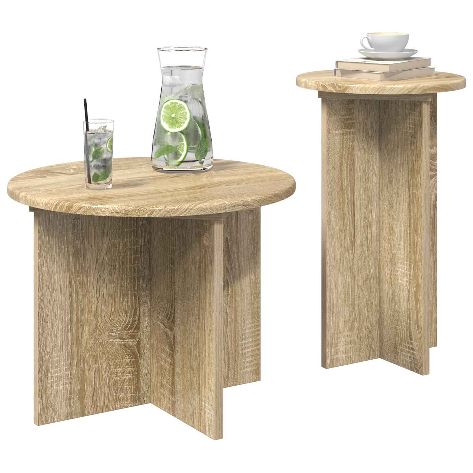 Σετ βοηθητικά τραπεζάκια 2 pcs Sonoma Δρυς Επεξεργασμένο Ξύλο - Pakobazaar
