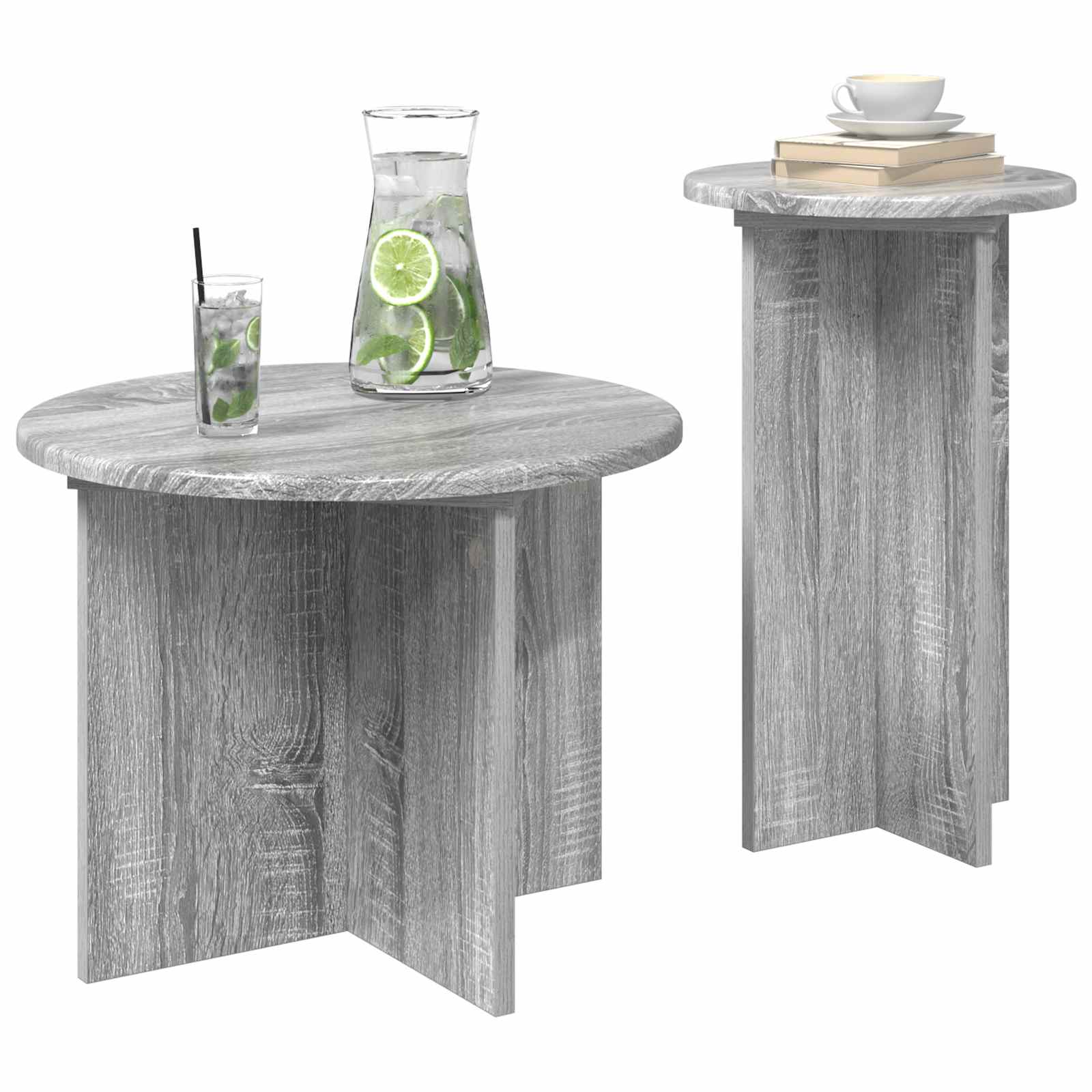 Σετ βοηθητικά τραπεζάκια 2 pcs Γκρι Sonoma Επεξεργασμένο Ξύλο - Pakobazaar