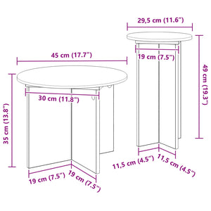 Σετ βοηθητικά τραπεζάκια 2 pcs Γκρι Sonoma Επεξεργασμένο Ξύλο - Pakobazaar