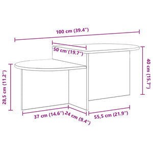 Τραπεζάκι σαλονιού Γκρι Sonoma 100 x 50 x 40 cm - Pakobazaar