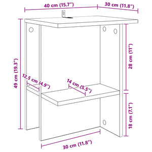 Τραπεζάκι σαλονιού 2 pcs Sonoma Δρυς 40 x 30 x 49 εκ. - Pakobazaar
