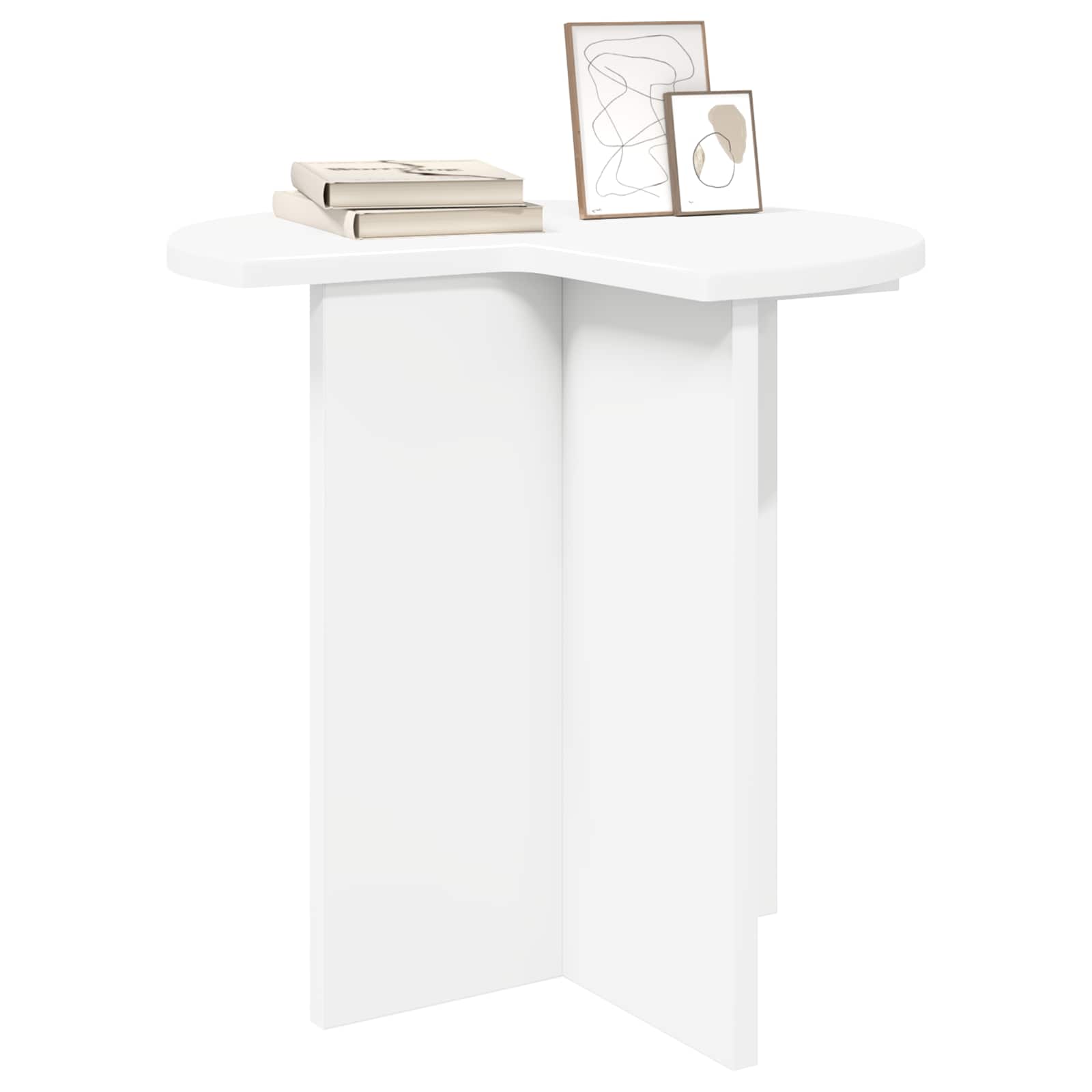 Τραπεζάκι Πλευράς 2 pcs Λευκό Ø 39 x 38 εκ Επεξεργασμένο Ξύλο - Pakobazaar