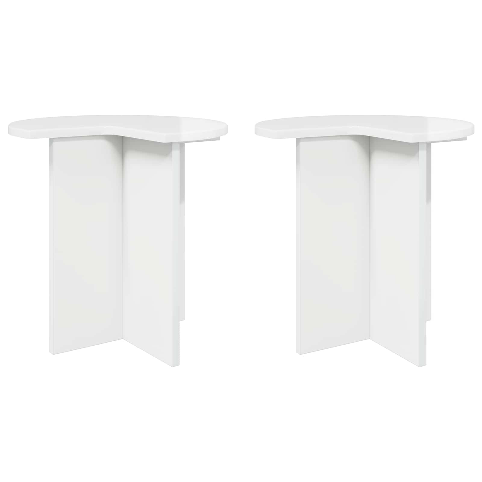 Τραπεζάκι Πλευράς 2 pcs Γυαλιστερό Λευκό Ø 39 x 38 εκ - Pakobazaar