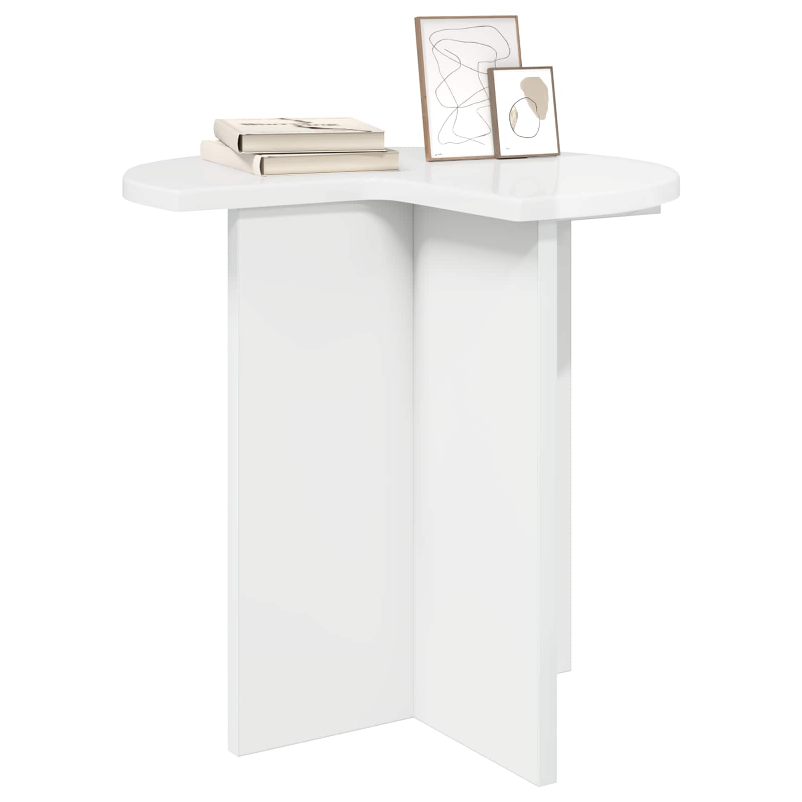 Τραπεζάκι Πλευράς 2 pcs Γυαλιστερό Λευκό Ø 39 x 38 εκ - Pakobazaar