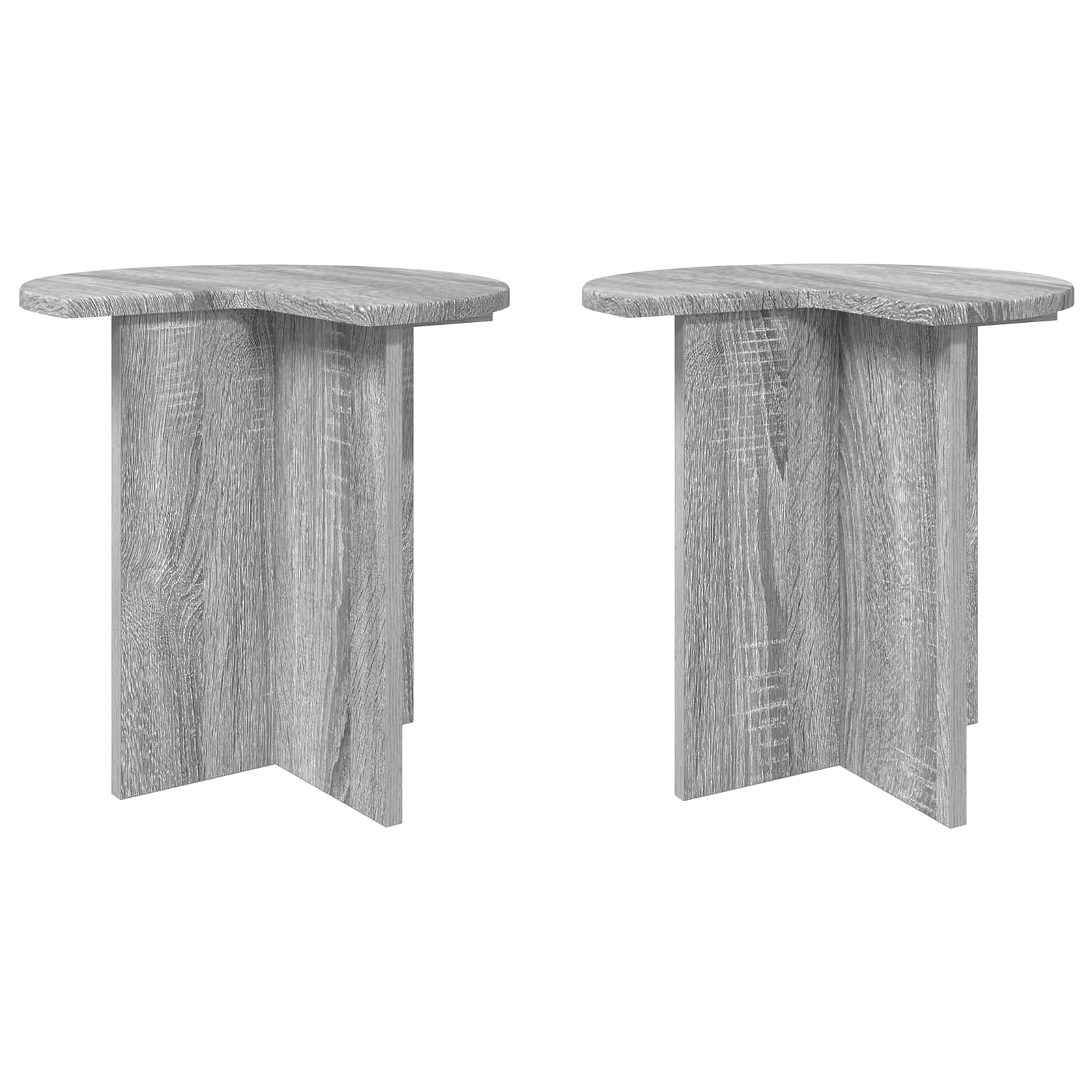 Τραπεζάκι Πλευράς με αποθήκευση 2 pcs Γκρι Sonoma Ø 39 x 38 εκ - Pakobazaar