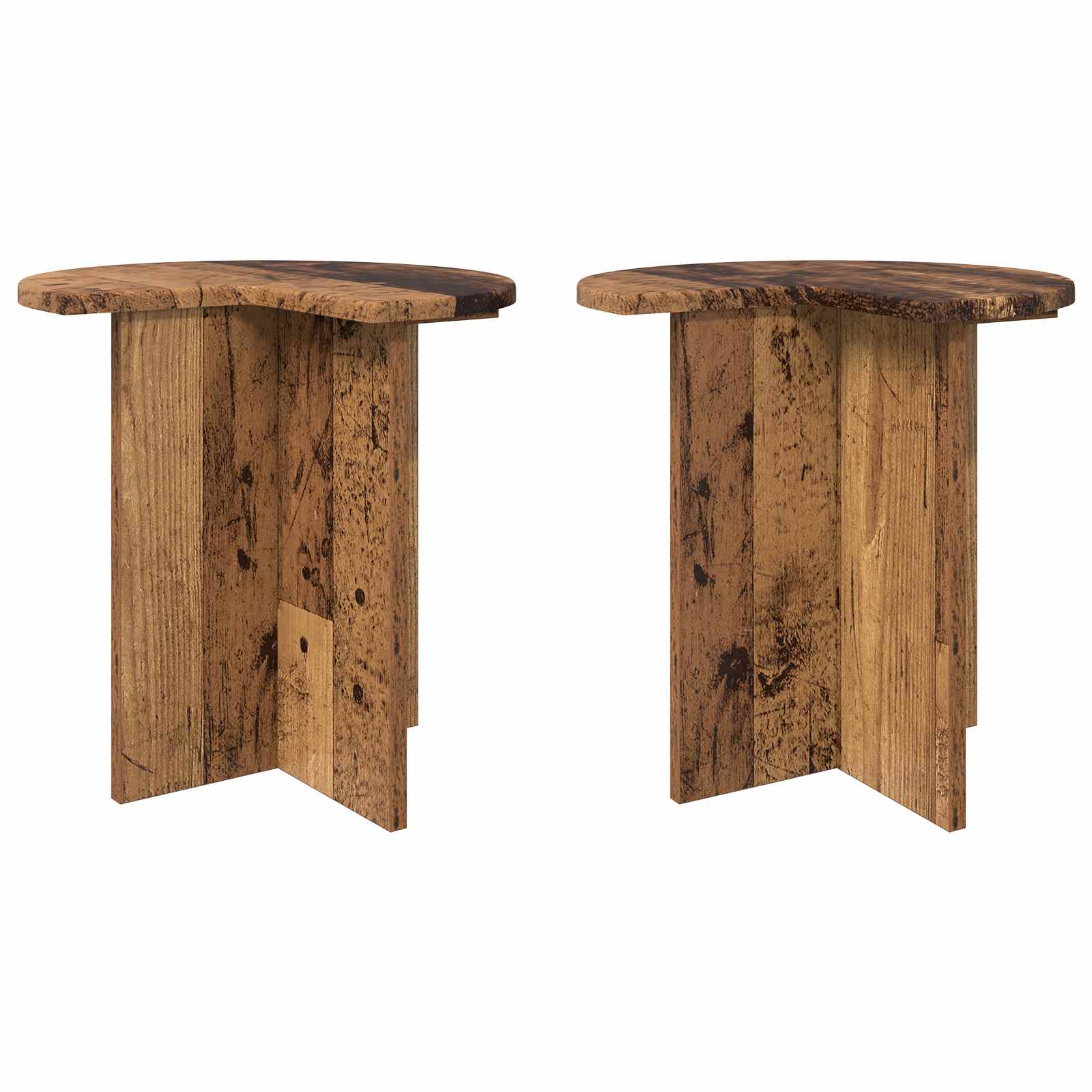 Τραπεζάκι Πλευράς 2 pcs Παλαιωμένο ξύλο Ø 39 x 38 εκ - Pakobazaar