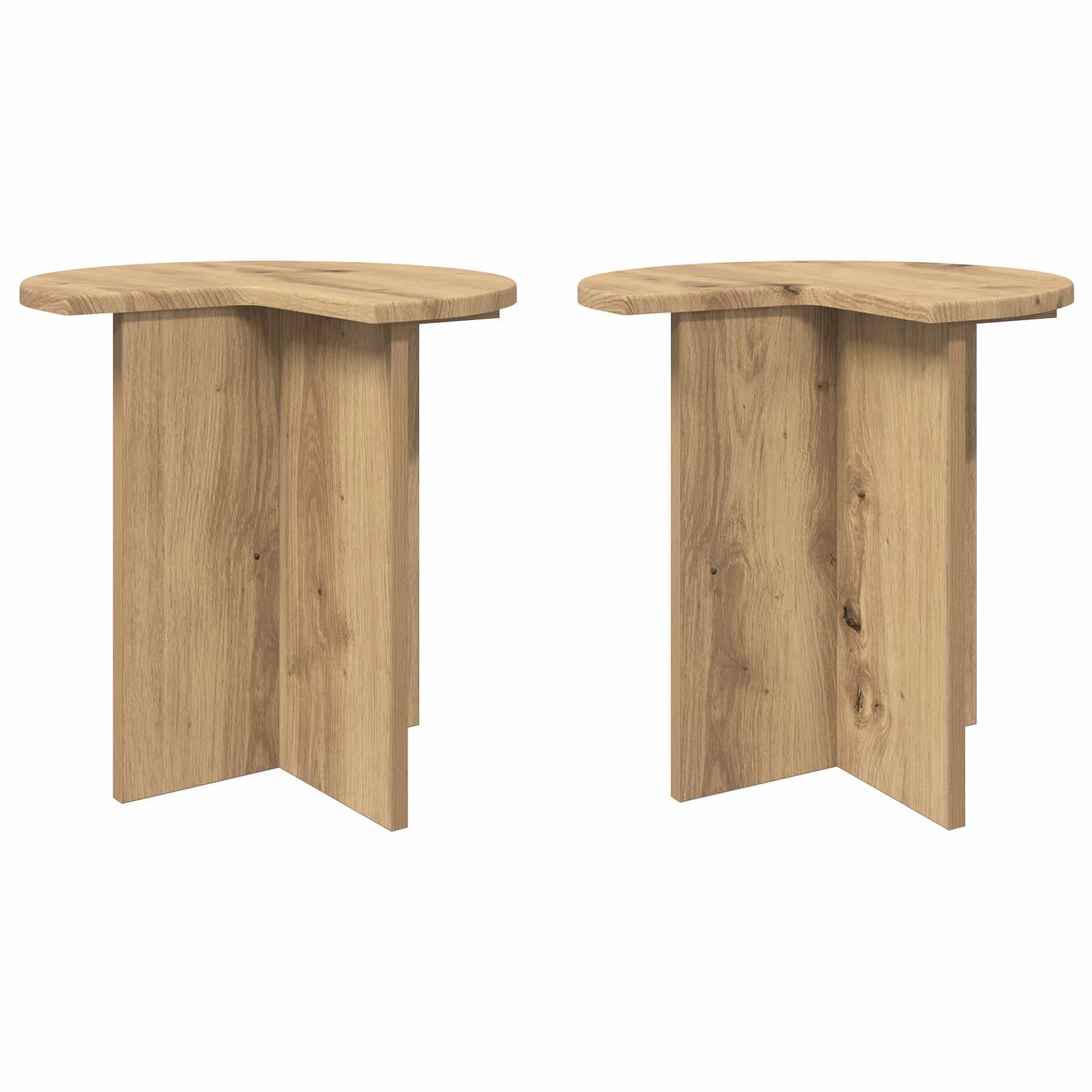 Τραπεζάκι Πλευράς με αποθήκευση 2 pcs Artisan Δρυς Ø 39 x 38 εκ - Pakobazaar