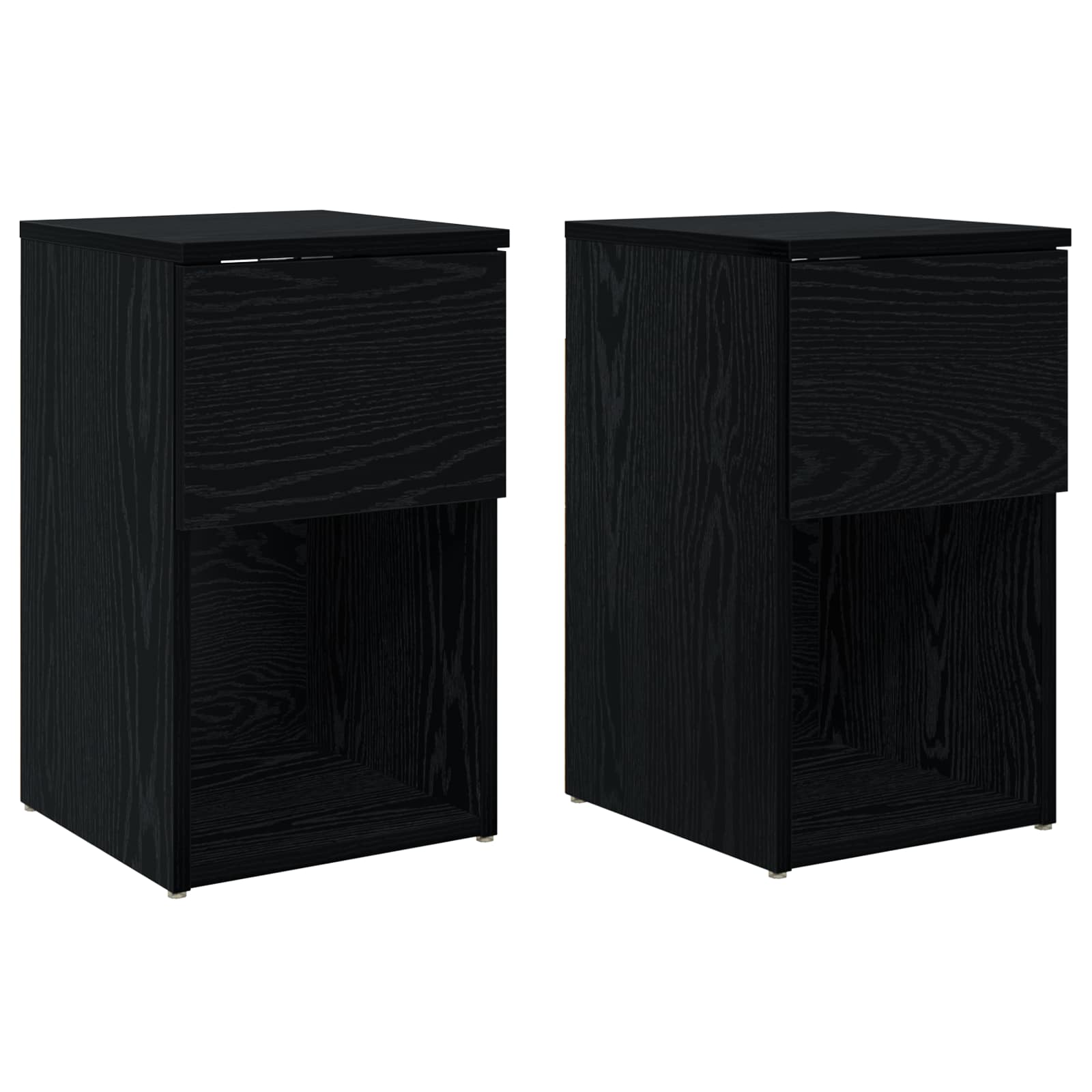 Ντουλάπι κρεβατιού 2 pcs Μαύρη Δρυς 29 x 31,5 x 49 εκ - Pakobazaar