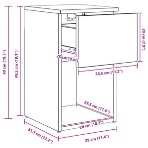 Ντουλάπι κρεβατιού Παλαιωμένο ξύλο 29 x 31,5 x 49 εκ - Pakobazaar