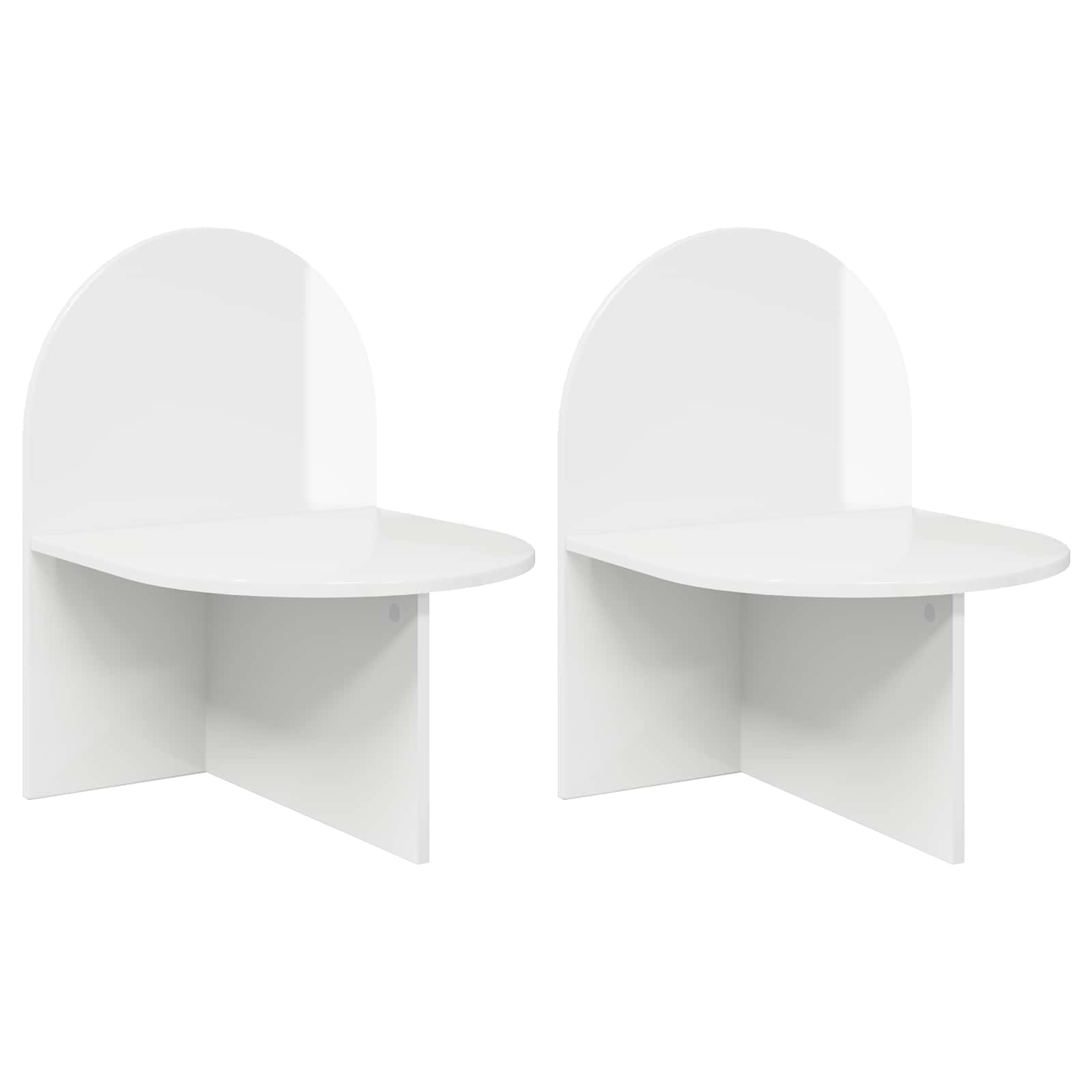Κομοδίνο 2 pcs Γυαλιστερό Λευκό 48 x 49 x 65 εκ. - Pakobazaar