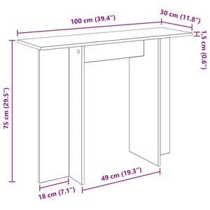 Τραπέζι κονσόλας Artisan Δρυς 100 x 30 x 75 εκ - Pakobazaar