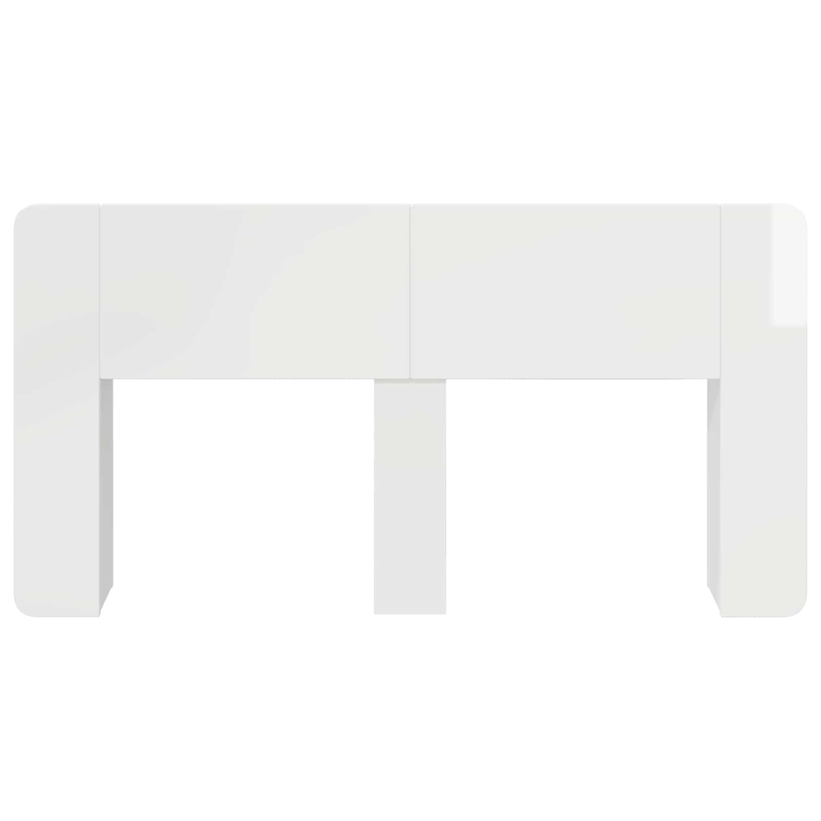 Κρεβάτι με Κεφαλάρι Γυαλιστερό Λευκό Επεξεργασμένο Ξύλο - Pakobazaar