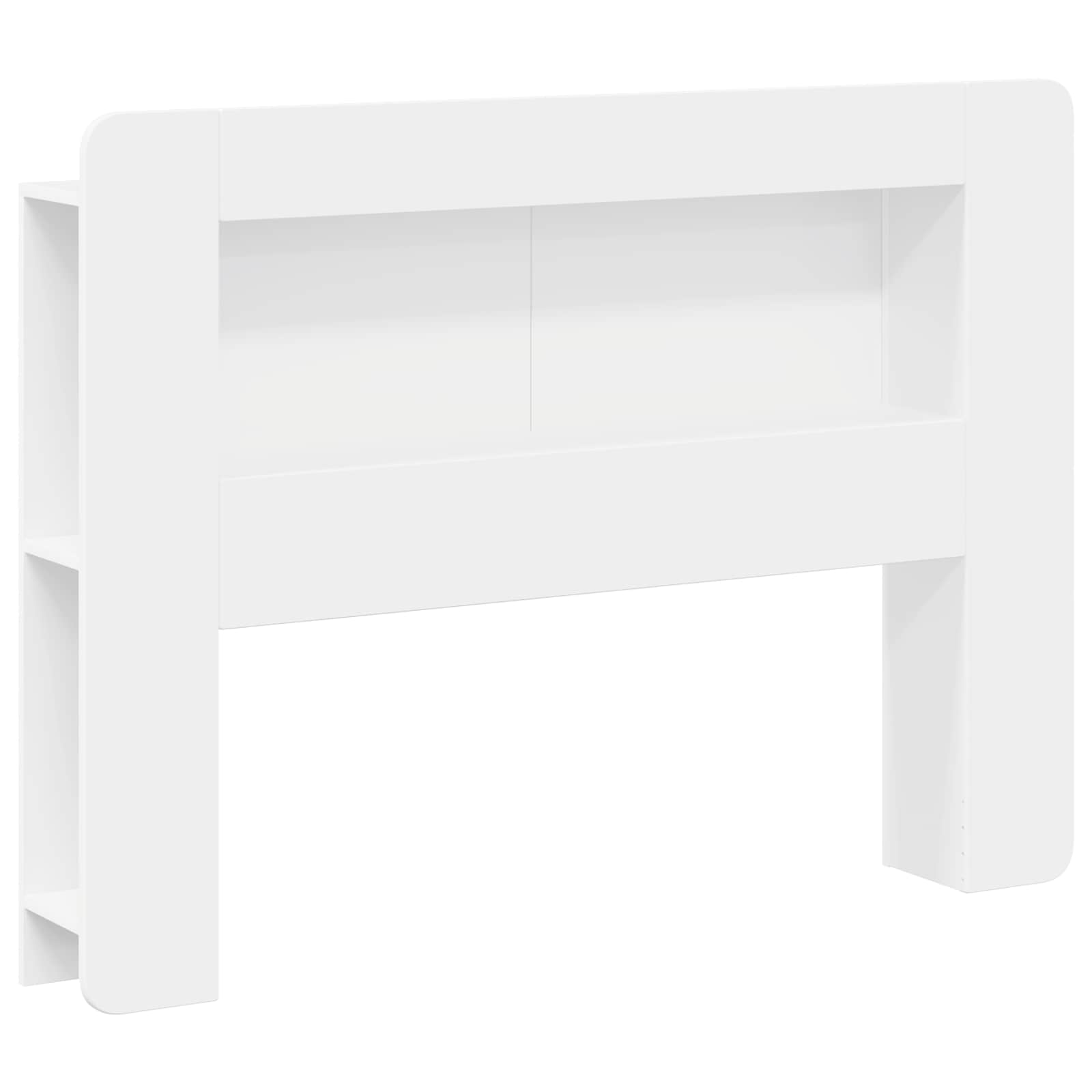 Κρεβάτι με Κεφαλάρι Λευκό Μηχανικά επεξεργασμένο ξύλο - Pakobazaar