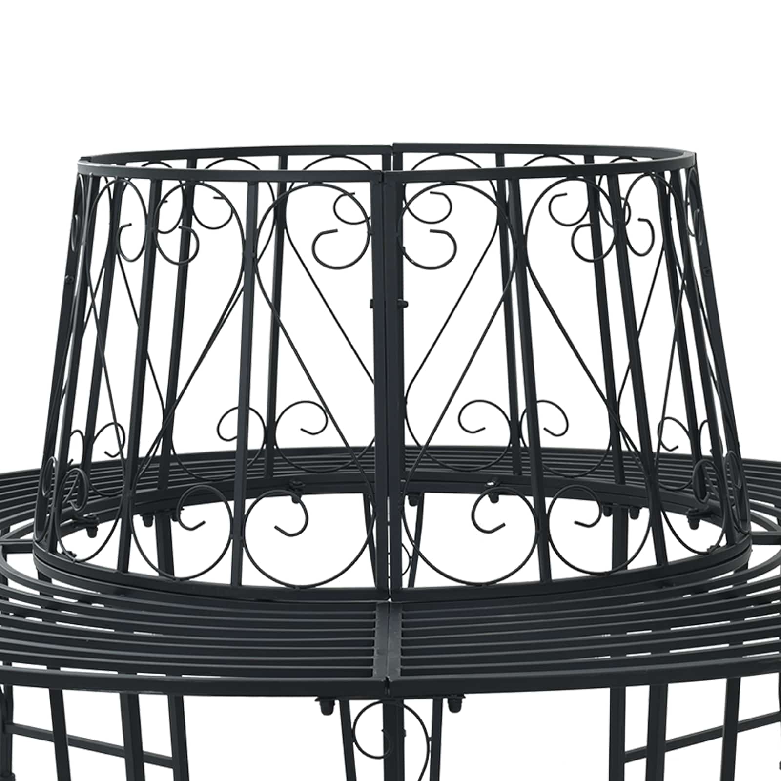 Παγκάκι Δέντρου Ø 160 x 89 εκ Ατσάλι Μαύρο Γύρος - Pakobazaar
