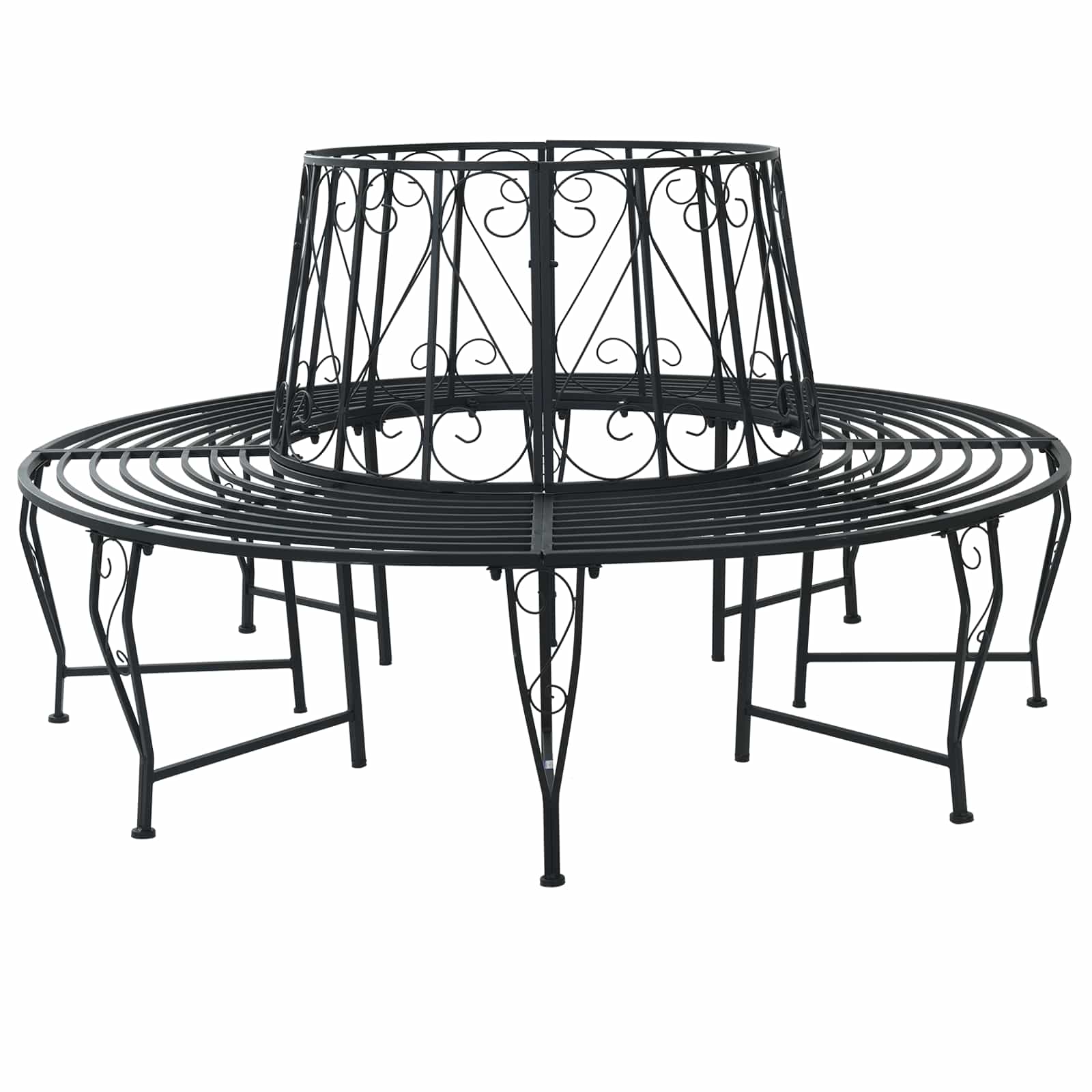 Παγκάκι Δέντρου Ø 160 x 89 εκ Ατσάλι Μαύρο Γύρος - Pakobazaar