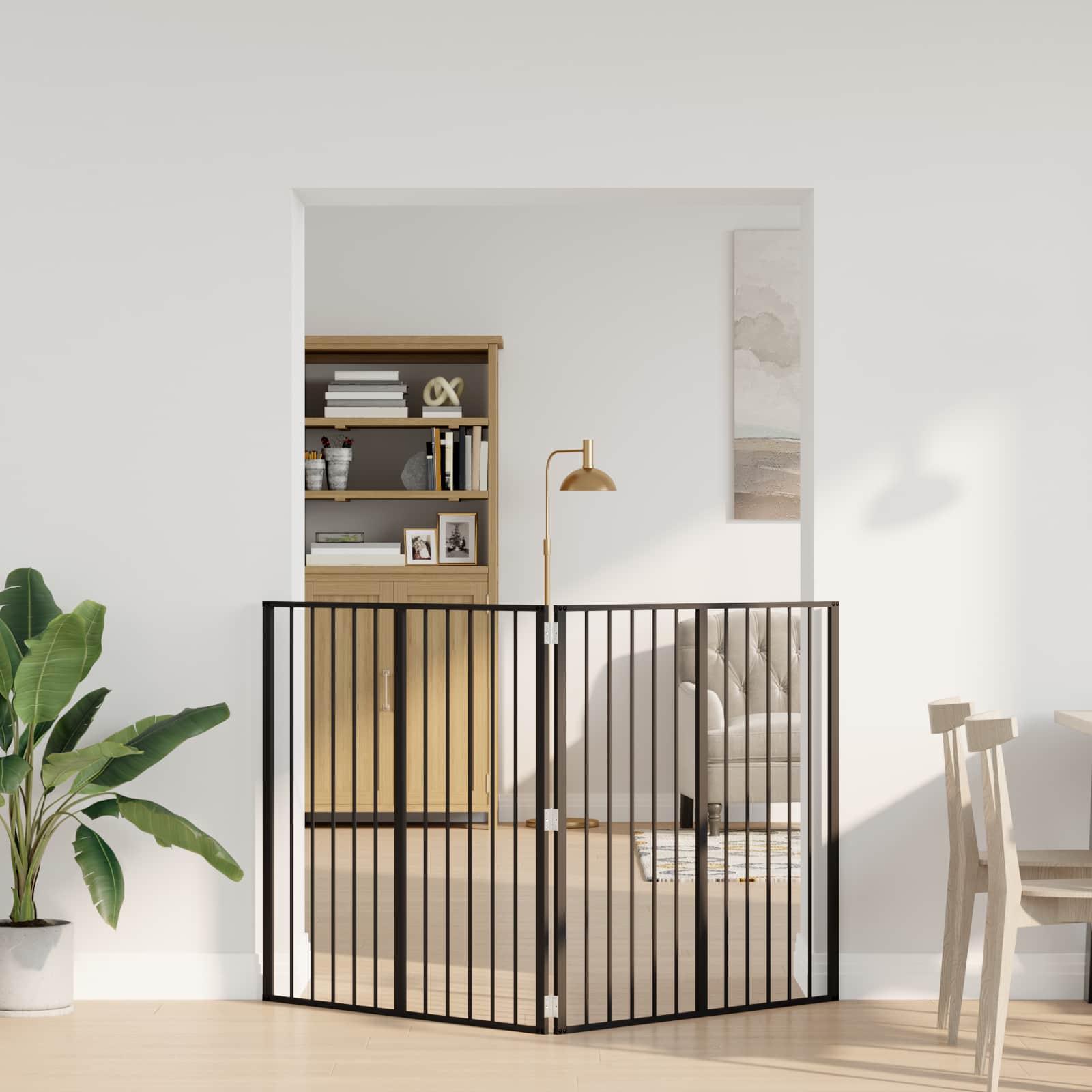 Πόρτα Σκύλου 2 pcs Μαύρο 100 x 100 cm Επικαλυμμένος Χάλυβας - Pakobazaar