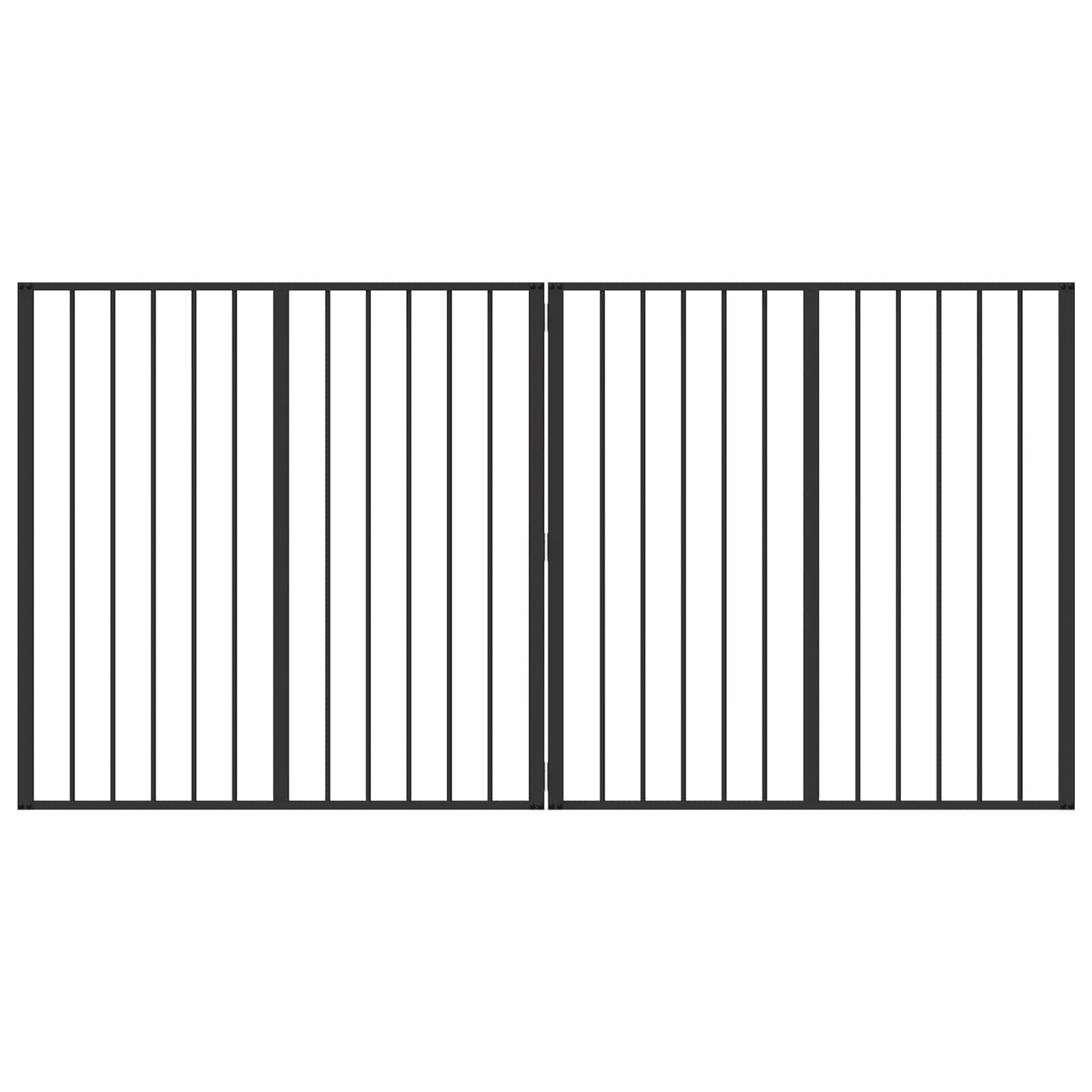 Πόρτα Σκύλου 2 pcs Μαύρο 100 x 100 cm Επικαλυμμένος Χάλυβας - Pakobazaar