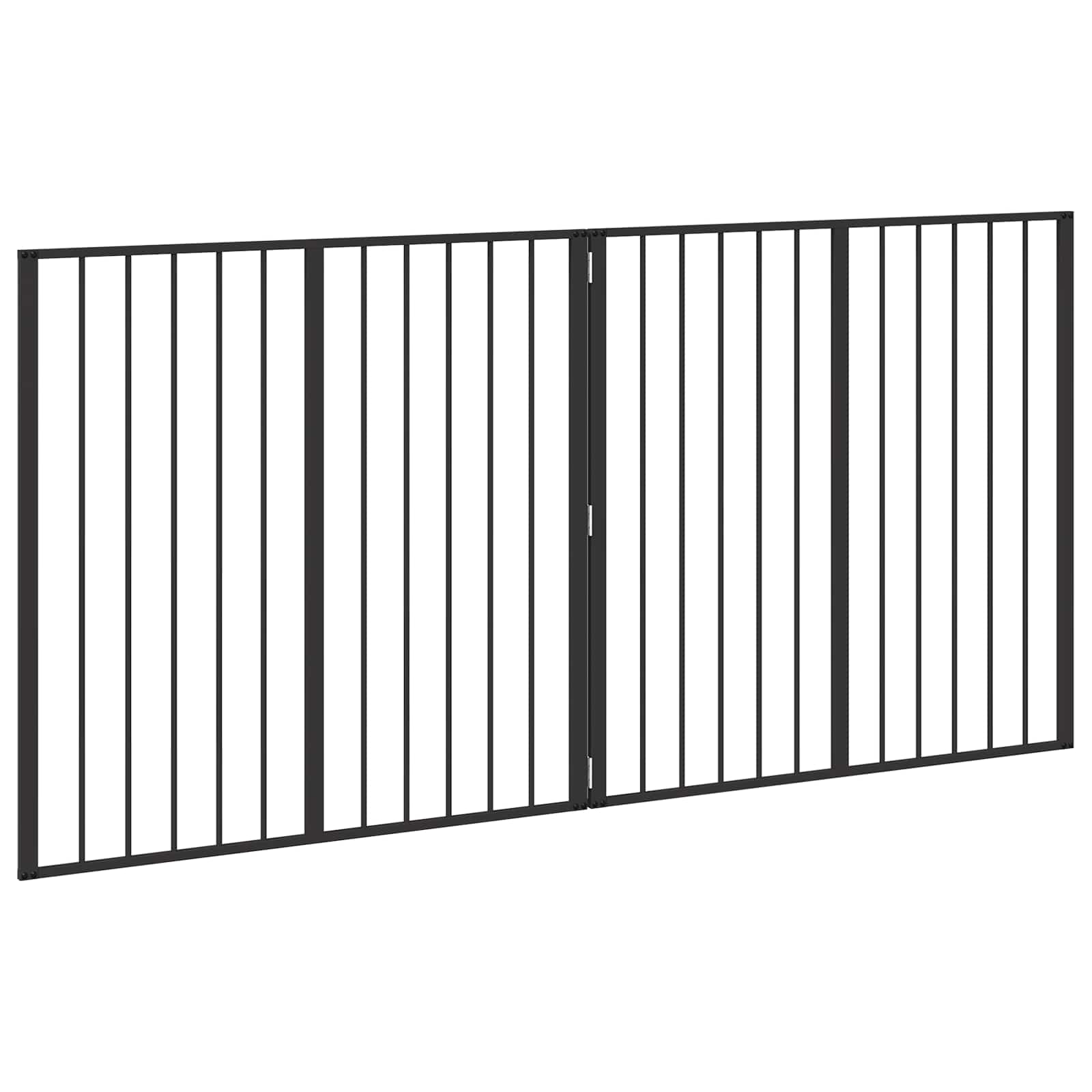 Πόρτα Σκύλου 2 pcs Μαύρο 100 x 100 cm Επικαλυμμένος Χάλυβας - Pakobazaar