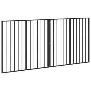 Πόρτα Σκύλου 2 pcs Μαύρο 100 x 100 cm Επικαλυμμένος Χάλυβας - Pakobazaar