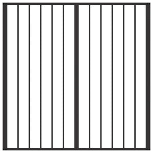Πόρτα Σκύλου 2 pcs Μαύρο 100 x 100 cm Επικαλυμμένος Χάλυβας - Pakobazaar