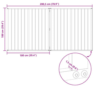 Πόρτα Σκύλου 2 pcs Μαύρο 100 x 100 cm Επικαλυμμένος Χάλυβας - Pakobazaar