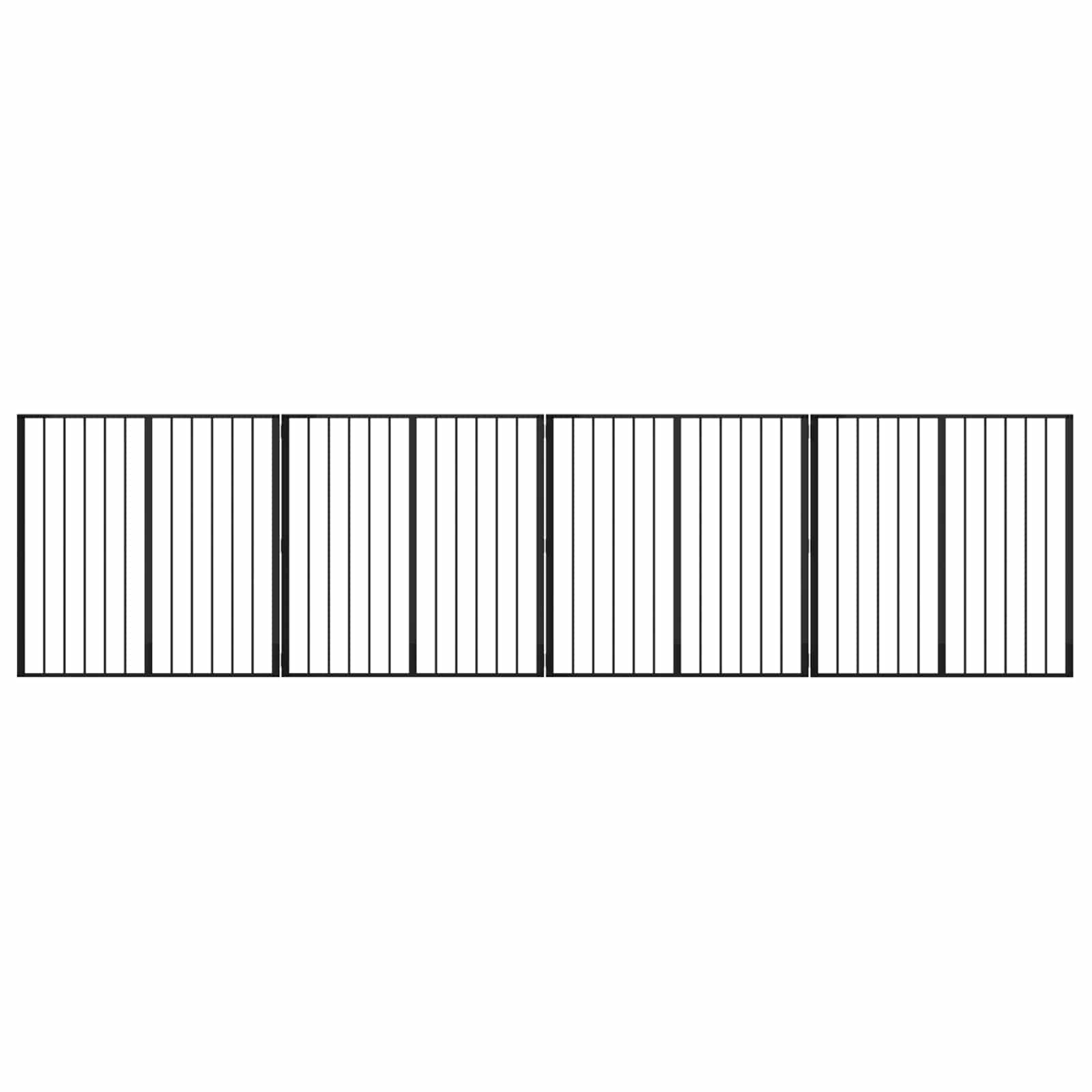 Πόρτα Σκύλου 4 pcs Μαύρο 100 x 100 cm Επικαλυμμένος Χάλυβας - Pakobazaar
