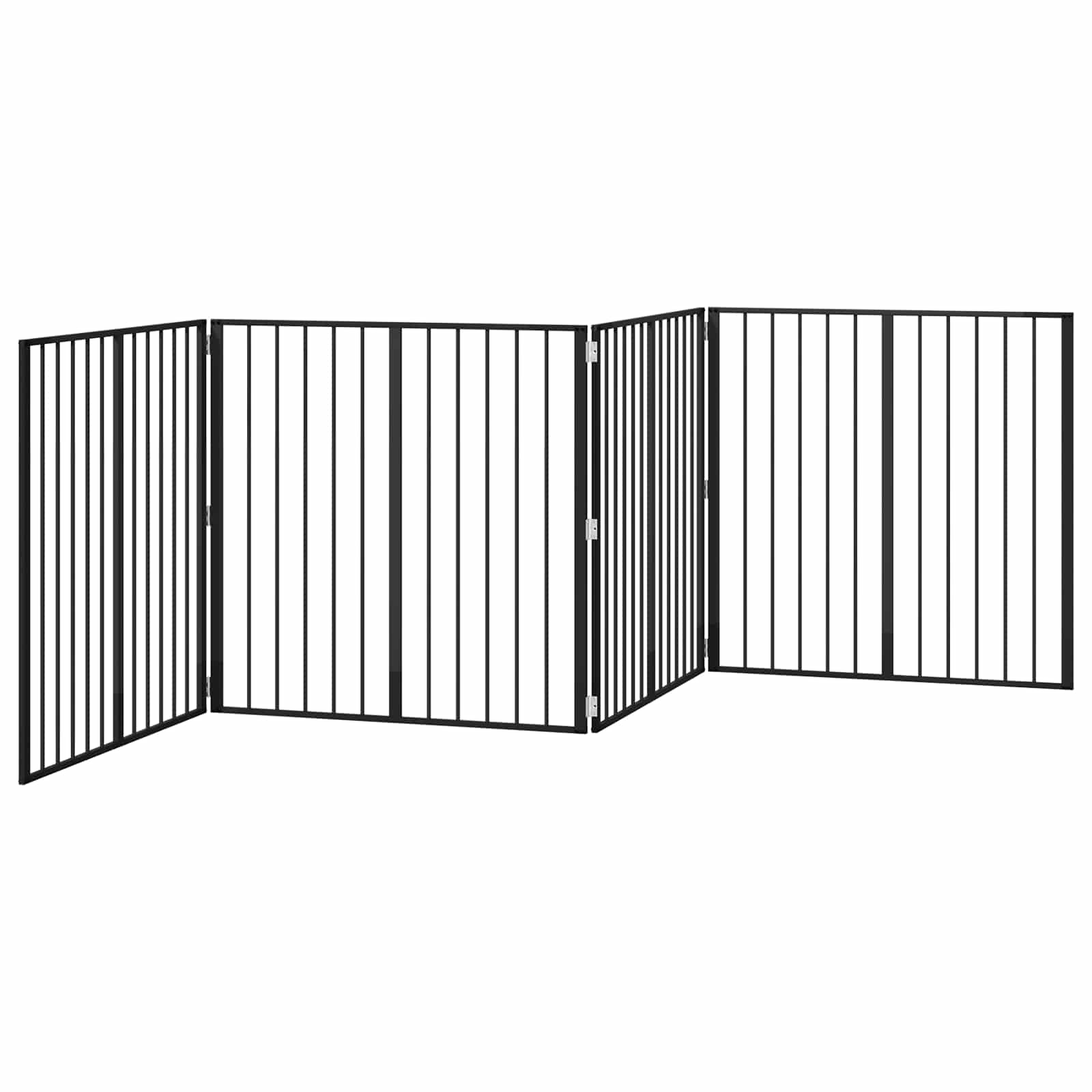Πόρτα Σκύλου 4 pcs Μαύρο 100 x 100 cm Επικαλυμμένος Χάλυβας - Pakobazaar