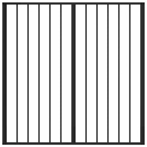 Πόρτα Σκύλου 4 pcs Μαύρο 100 x 100 cm Επικαλυμμένος Χάλυβας - Pakobazaar