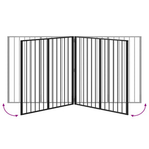 Πόρτα Σκύλου 4 pcs Μαύρο 100 x 100 cm Επικαλυμμένος Χάλυβας - Pakobazaar
