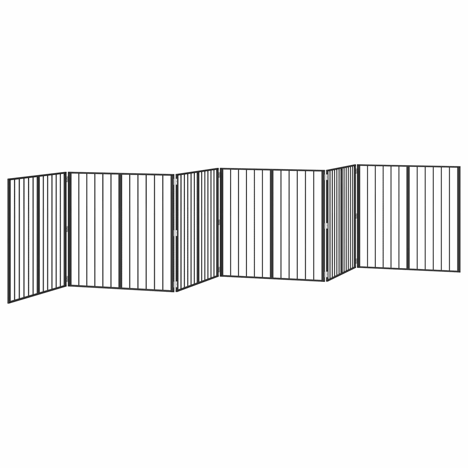 Πόρτα Σκύλου 6 pcs Μαύρο 100 x 100 cm Επικαλυμμένος Χάλυβας - Pakobazaar
