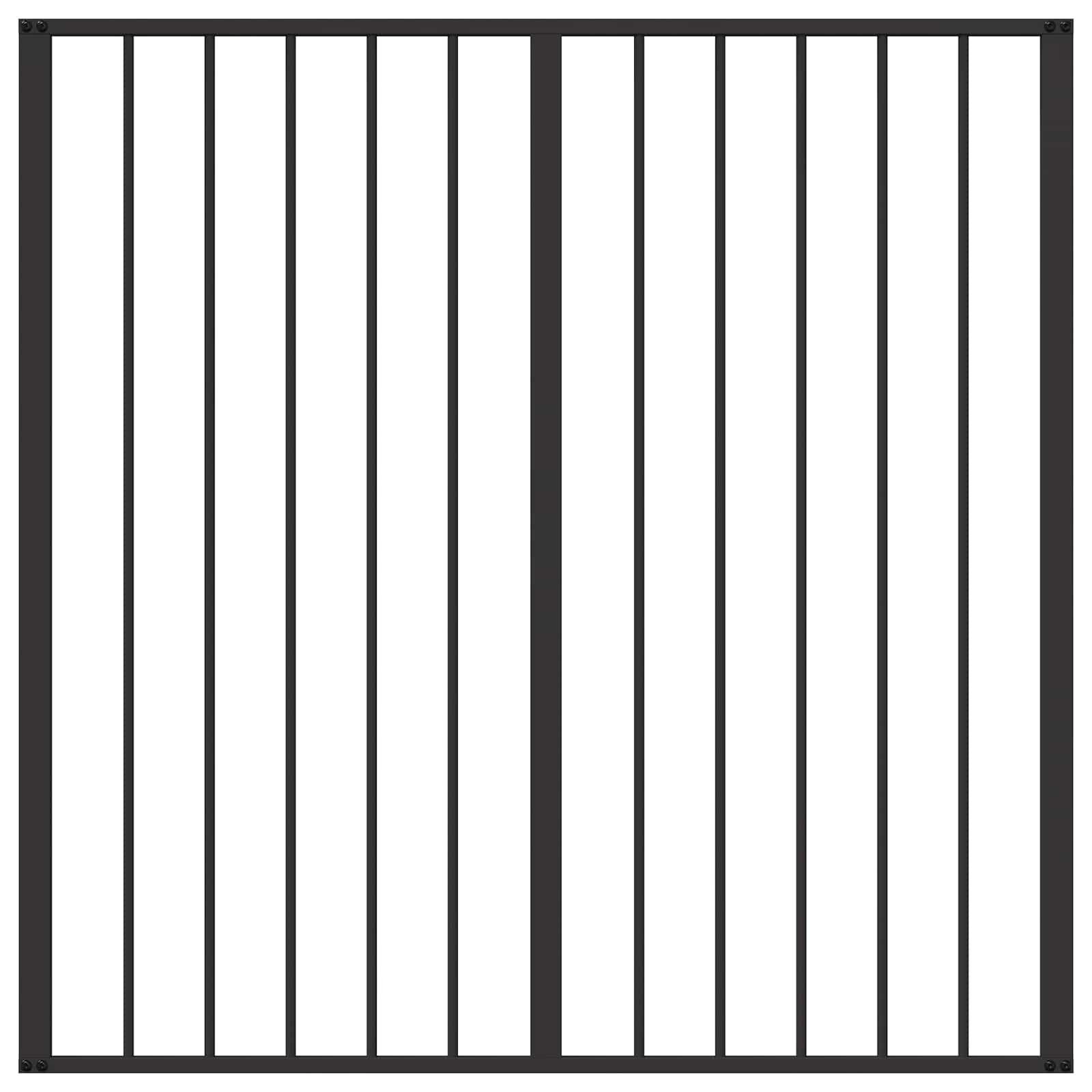 Πόρτα Σκύλου 6 pcs Μαύρο 100 x 100 cm Επικαλυμμένος Χάλυβας - Pakobazaar