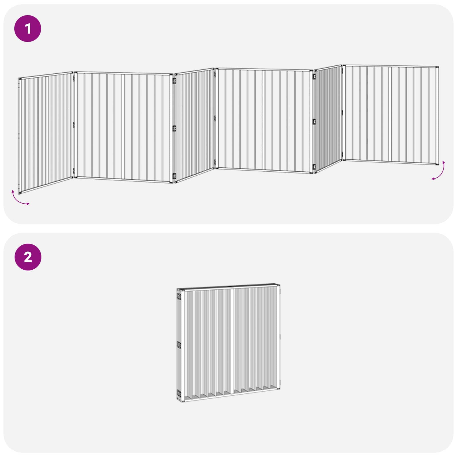 Πόρτα Σκύλου 6 pcs Μαύρο 100 x 100 cm Επικαλυμμένος Χάλυβας - Pakobazaar
