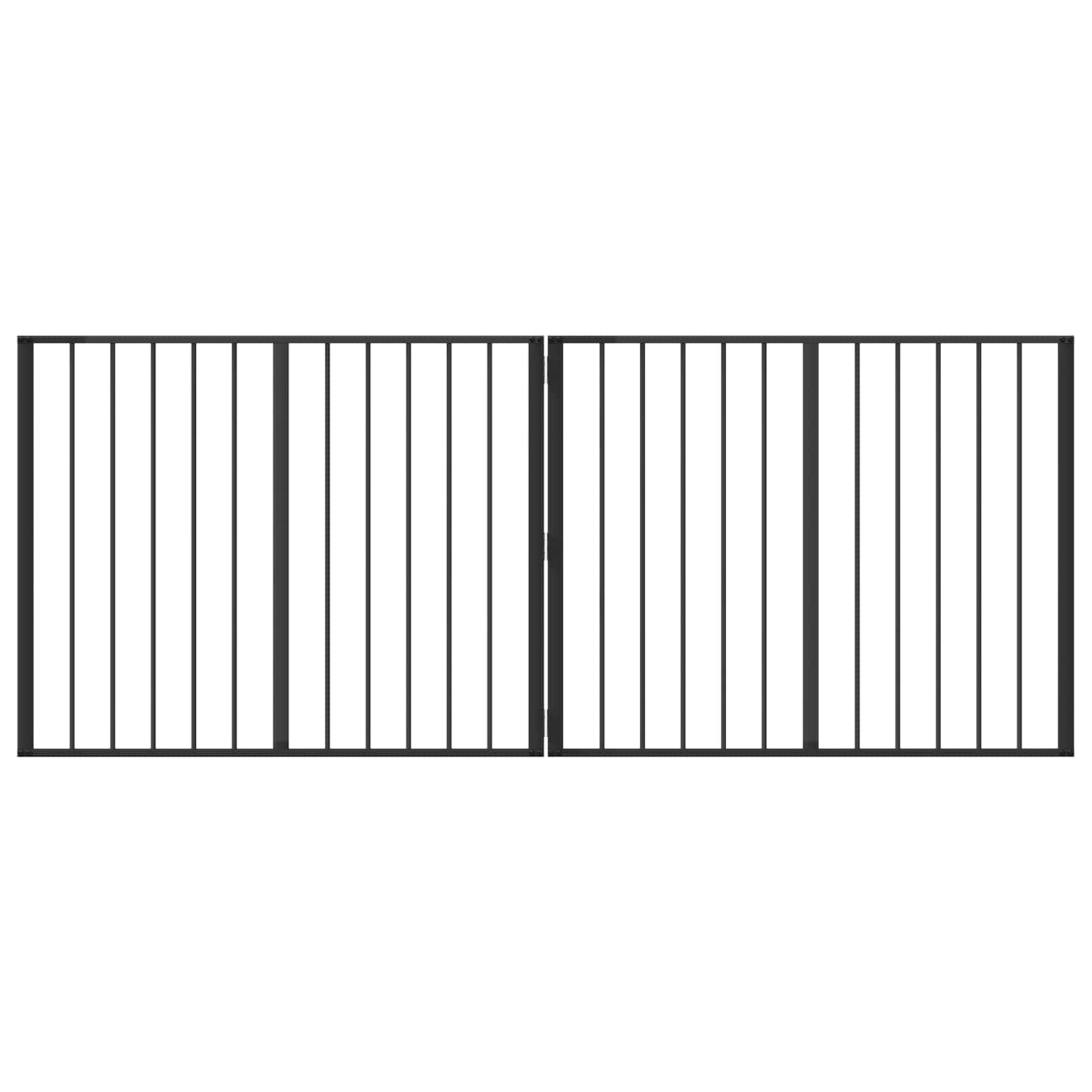 Πόρτα Σκύλου 2 pcs Μαύρο 100 x 80 cm Επικαλυμμένος Χάλυβας - Pakobazaar