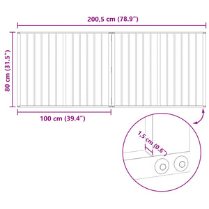 Πόρτα Σκύλου 2 pcs Μαύρο 100 x 80 cm Επικαλυμμένος Χάλυβας - Pakobazaar