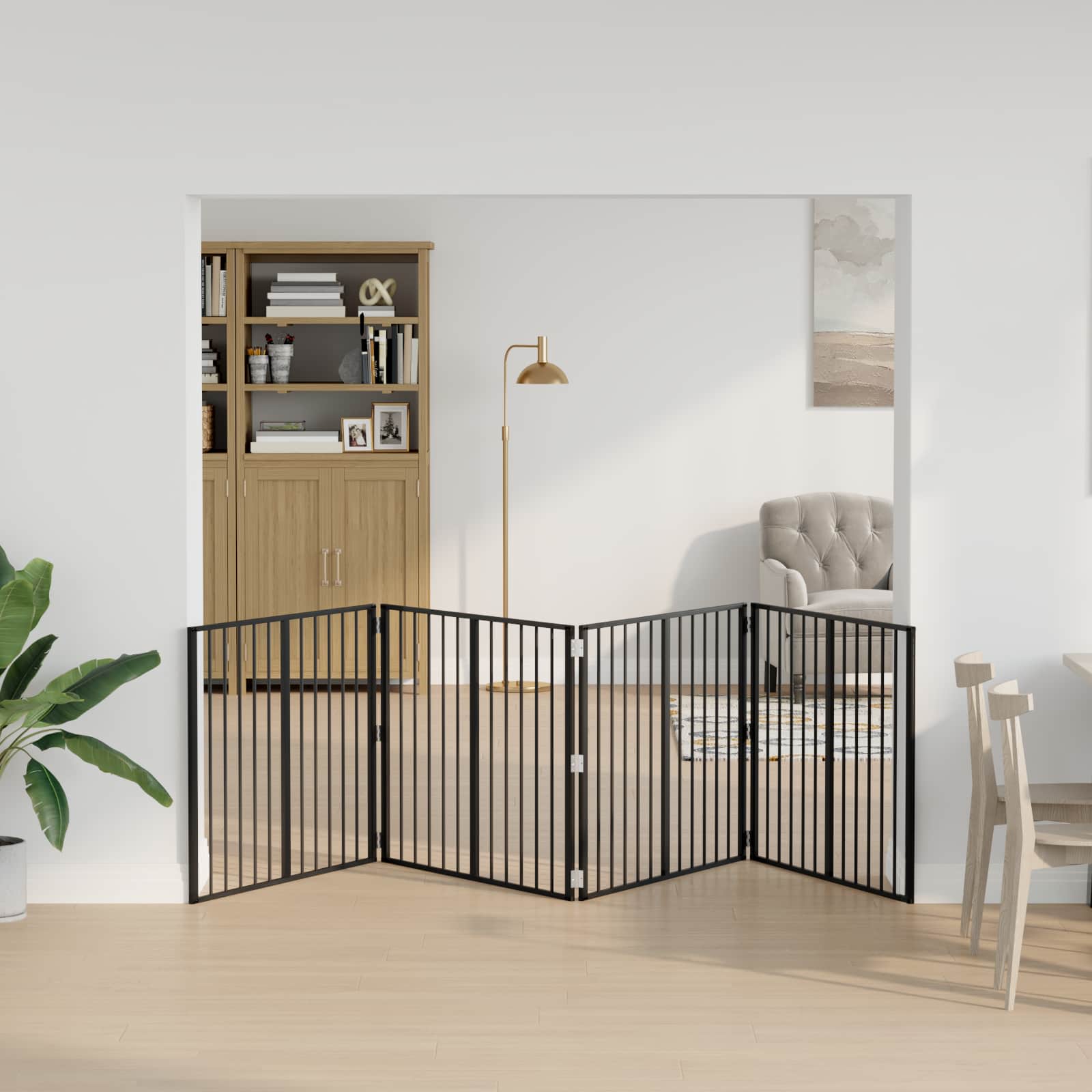 Πόρτα Σκύλου 4 pcs Μαύρο 100 x 80 cm Επικαλυμμένος Χάλυβας - Pakobazaar