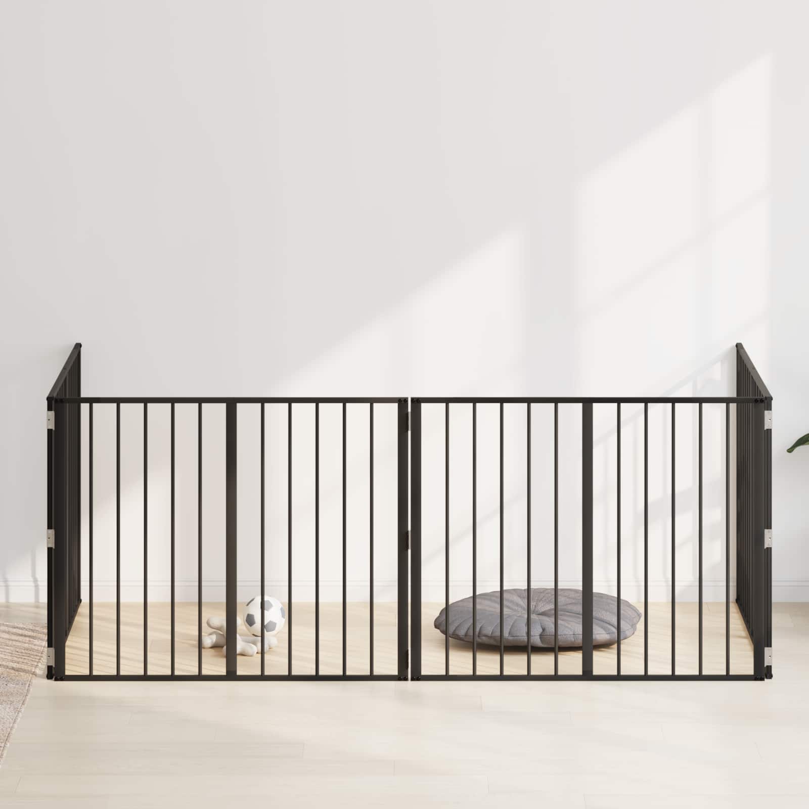 Πόρτα Σκύλου 4 pcs Μαύρο 100 x 80 cm Επικαλυμμένος Χάλυβας - Pakobazaar