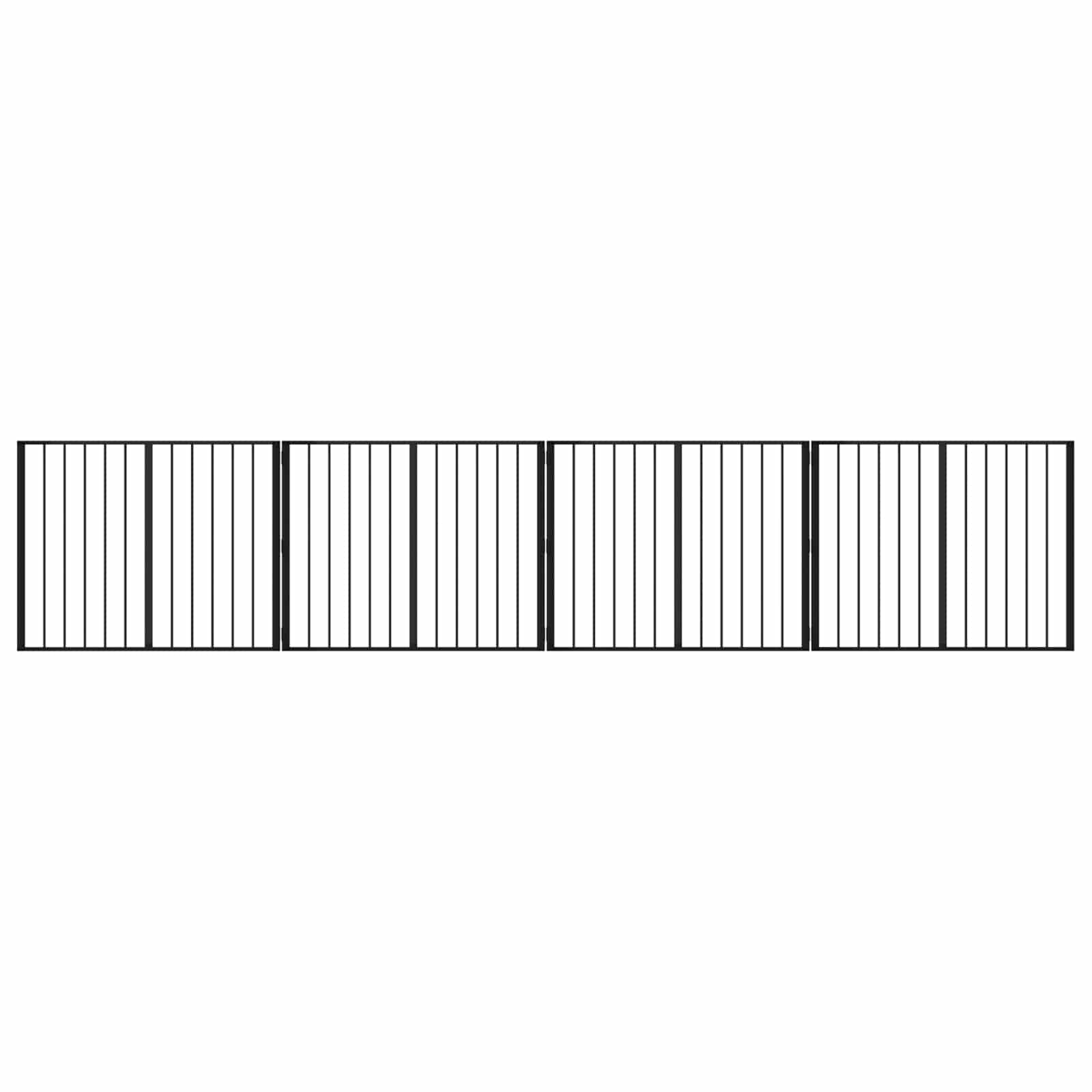 Πόρτα Σκύλου 4 pcs Μαύρο 100 x 80 cm Επικαλυμμένος Χάλυβας - Pakobazaar