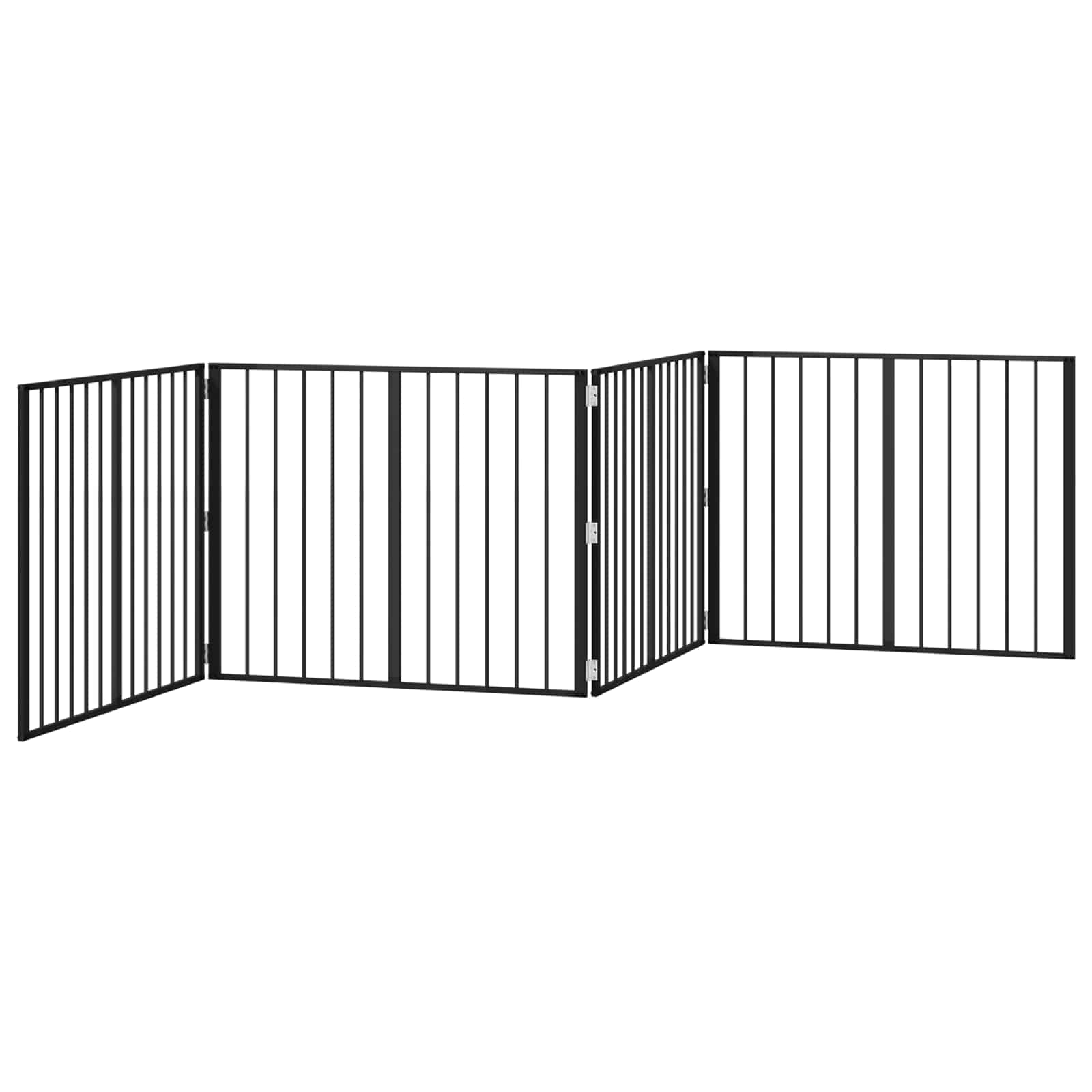 Πόρτα Σκύλου 4 pcs Μαύρο 100 x 80 cm Επικαλυμμένος Χάλυβας - Pakobazaar