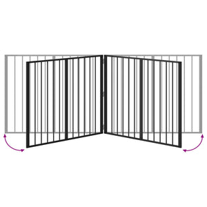 Πόρτα Σκύλου 4 pcs Μαύρο 100 x 80 cm Επικαλυμμένος Χάλυβας - Pakobazaar