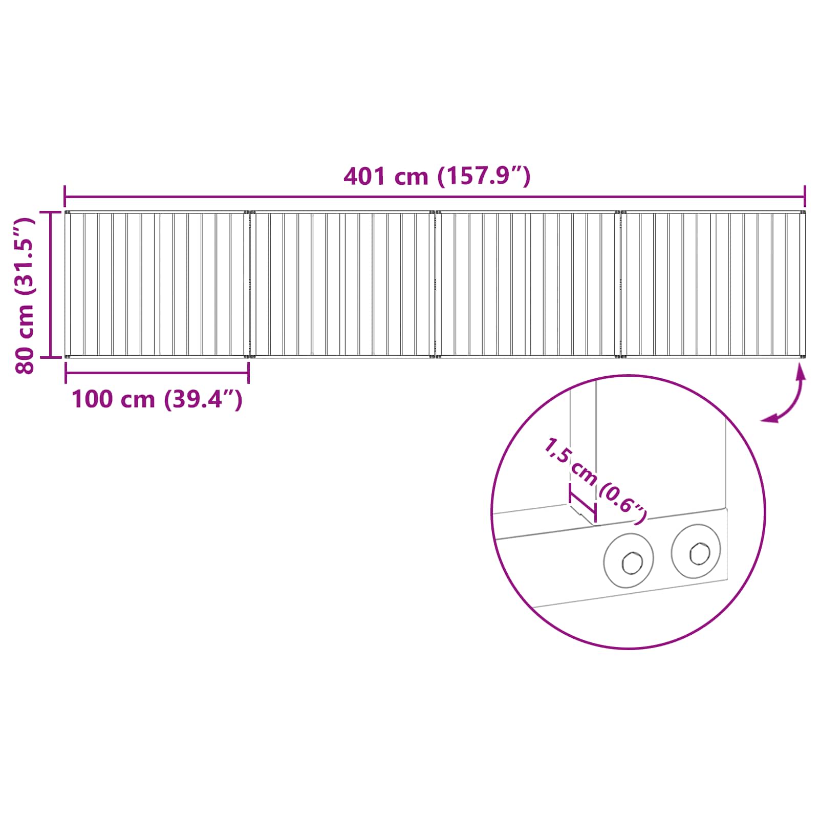 Πόρτα Σκύλου 4 pcs Μαύρο 100 x 80 cm Επικαλυμμένος Χάλυβας - Pakobazaar