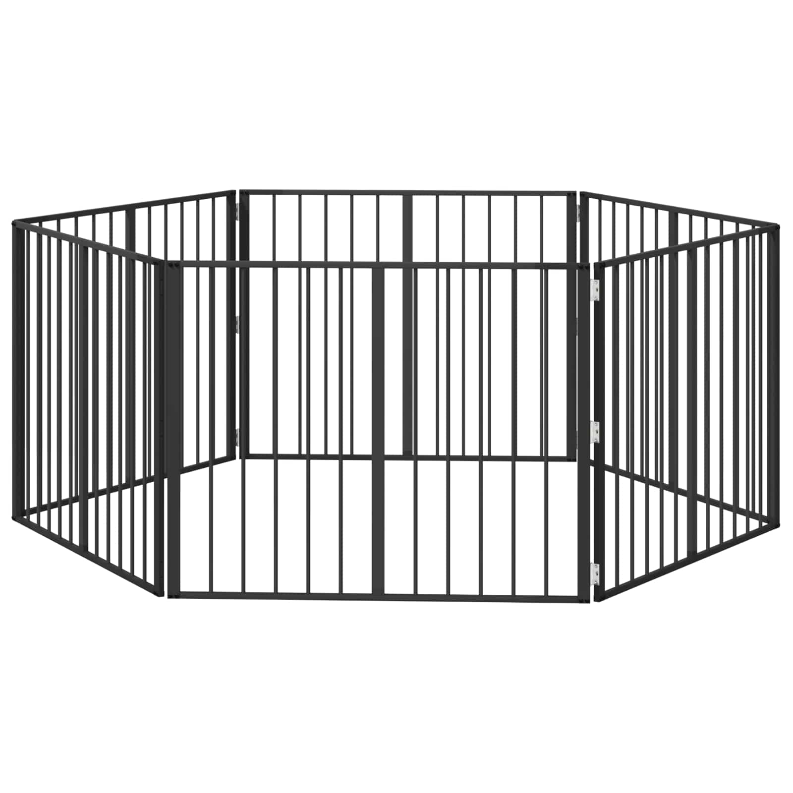 Πόρτα Σκύλου 6 pcs Μαύρο 100 x 80 cm Επικαλυμμένος Χάλυβας - Pakobazaar
