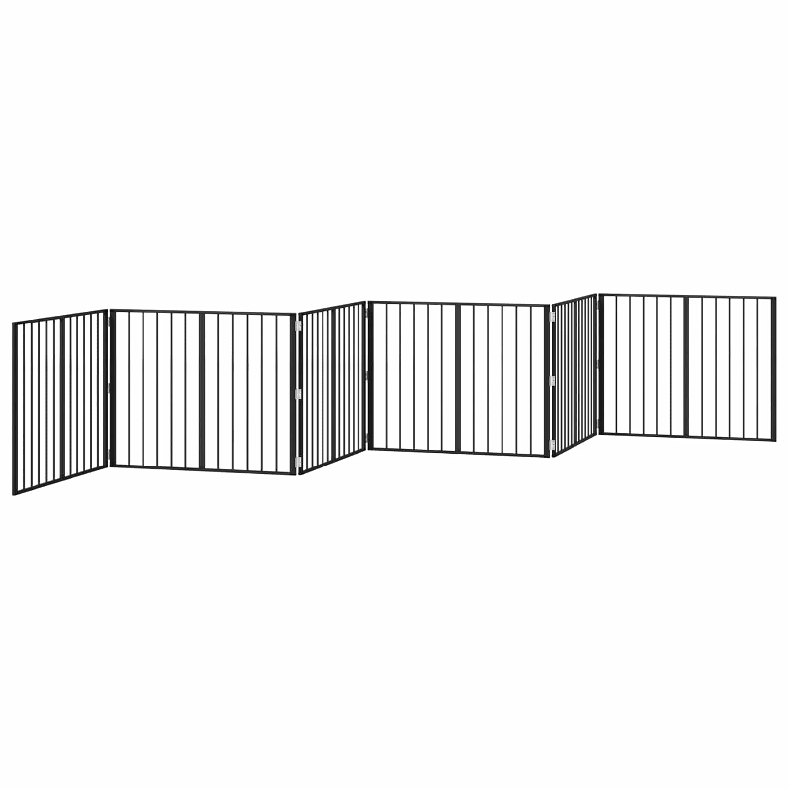 Πόρτα Σκύλου 6 pcs Μαύρο 100 x 80 cm Επικαλυμμένος Χάλυβας - Pakobazaar