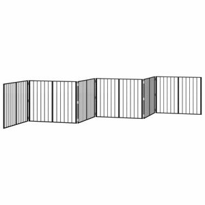 Πόρτα Σκύλου 6 pcs Μαύρο 100 x 80 cm Επικαλυμμένος Χάλυβας - Pakobazaar