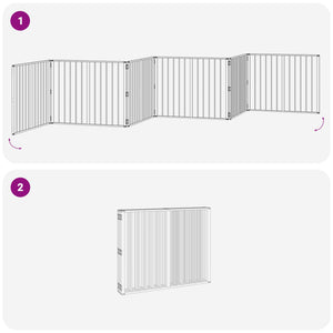Πόρτα Σκύλου 6 pcs Μαύρο 100 x 80 cm Επικαλυμμένος Χάλυβας - Pakobazaar