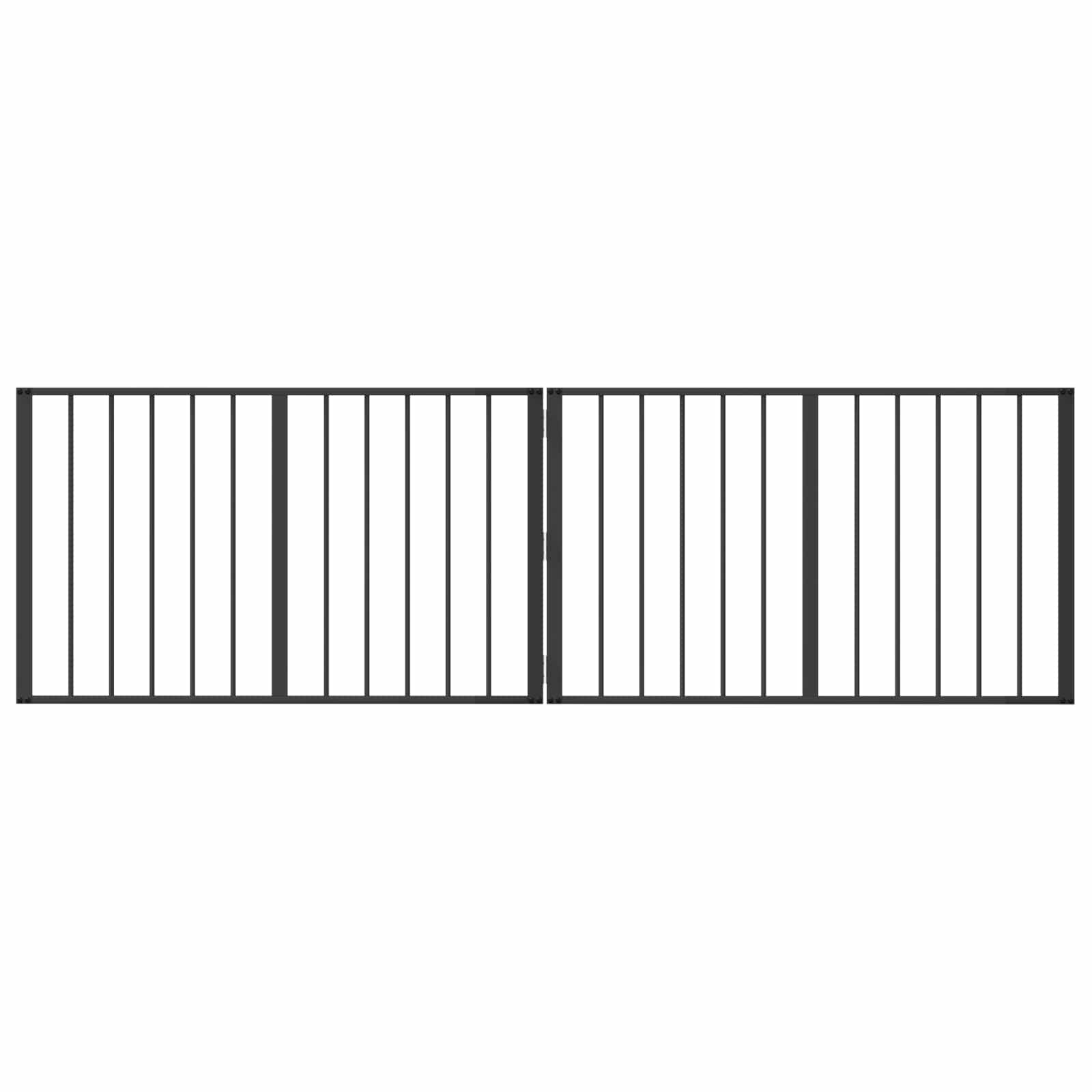 Πόρτα Σκύλου 2 pcs Μαύρο 100 x 60 cm Επικαλυμμένος Χάλυβας - Pakobazaar