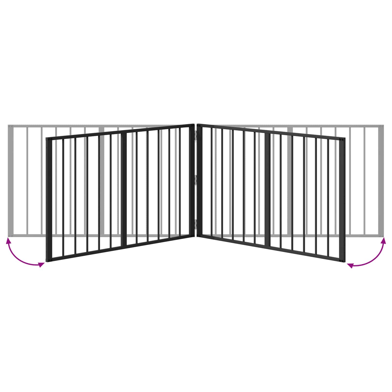 Πόρτα Σκύλου 2 pcs Μαύρο 100 x 60 cm Επικαλυμμένος Χάλυβας - Pakobazaar