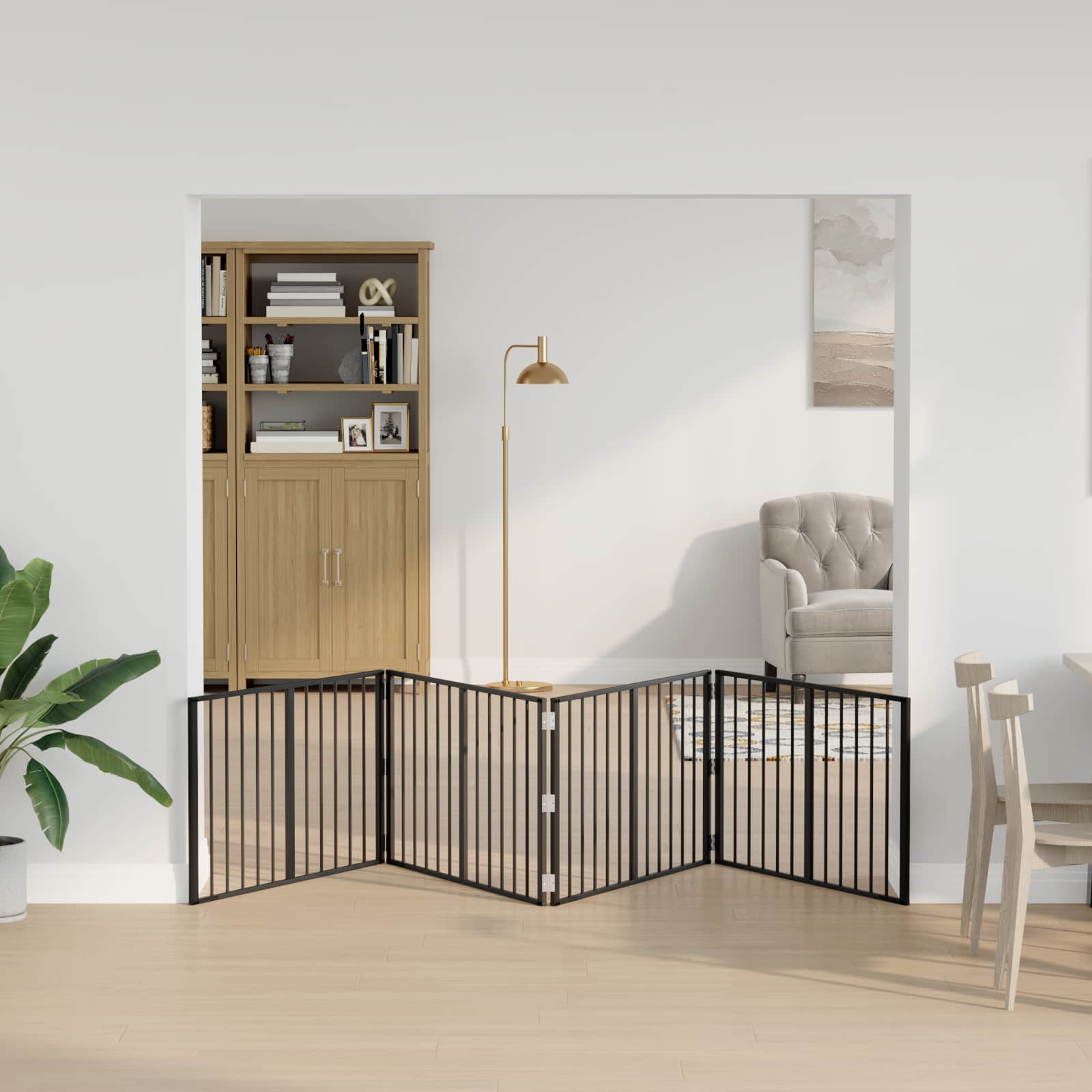 Πόρτα Σκύλου 4 pcs Μαύρο 100 x 60 cm Επικαλυμμένος Χάλυβας - Pakobazaar