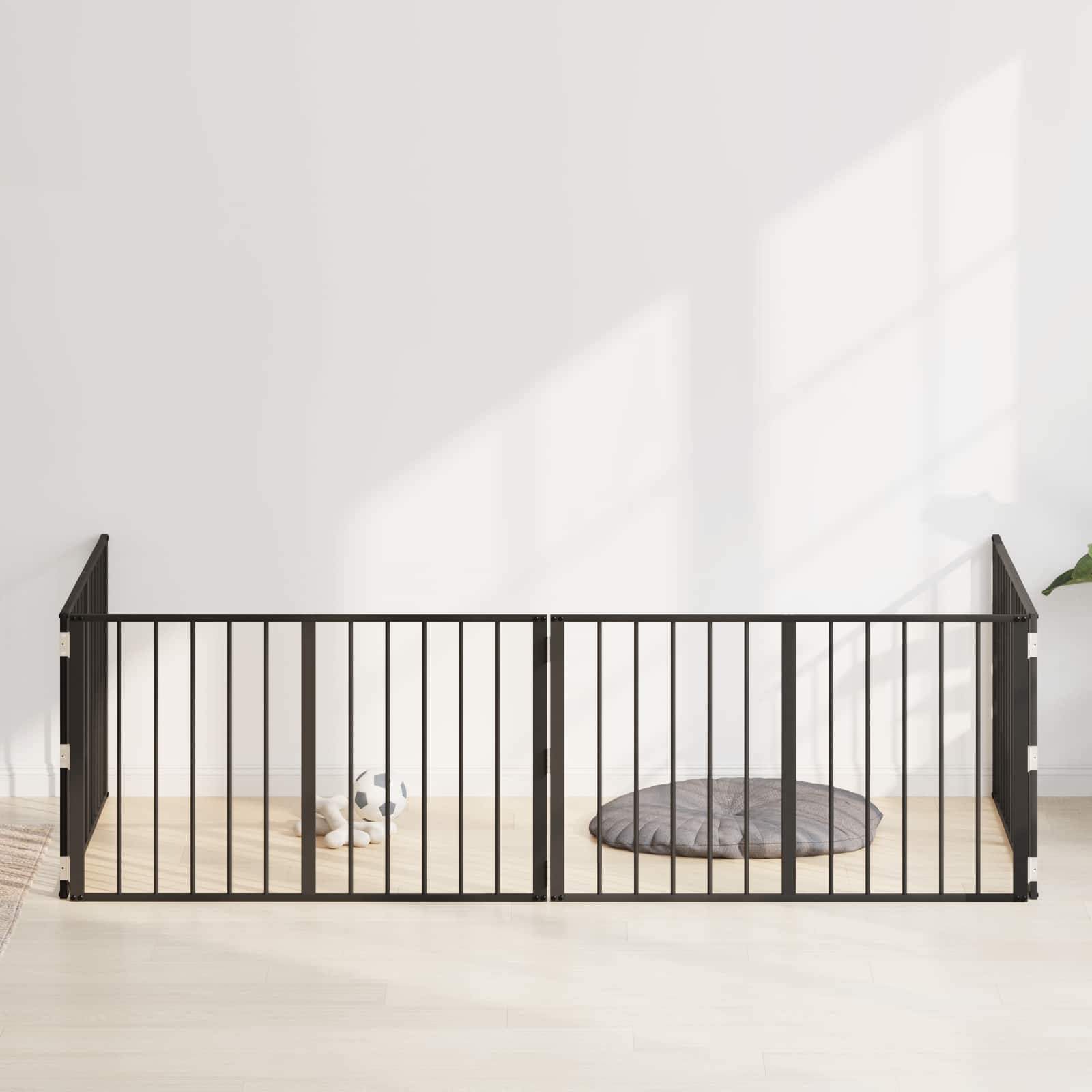 Πόρτα Σκύλου 4 pcs Μαύρο 100 x 60 cm Επικαλυμμένος Χάλυβας - Pakobazaar